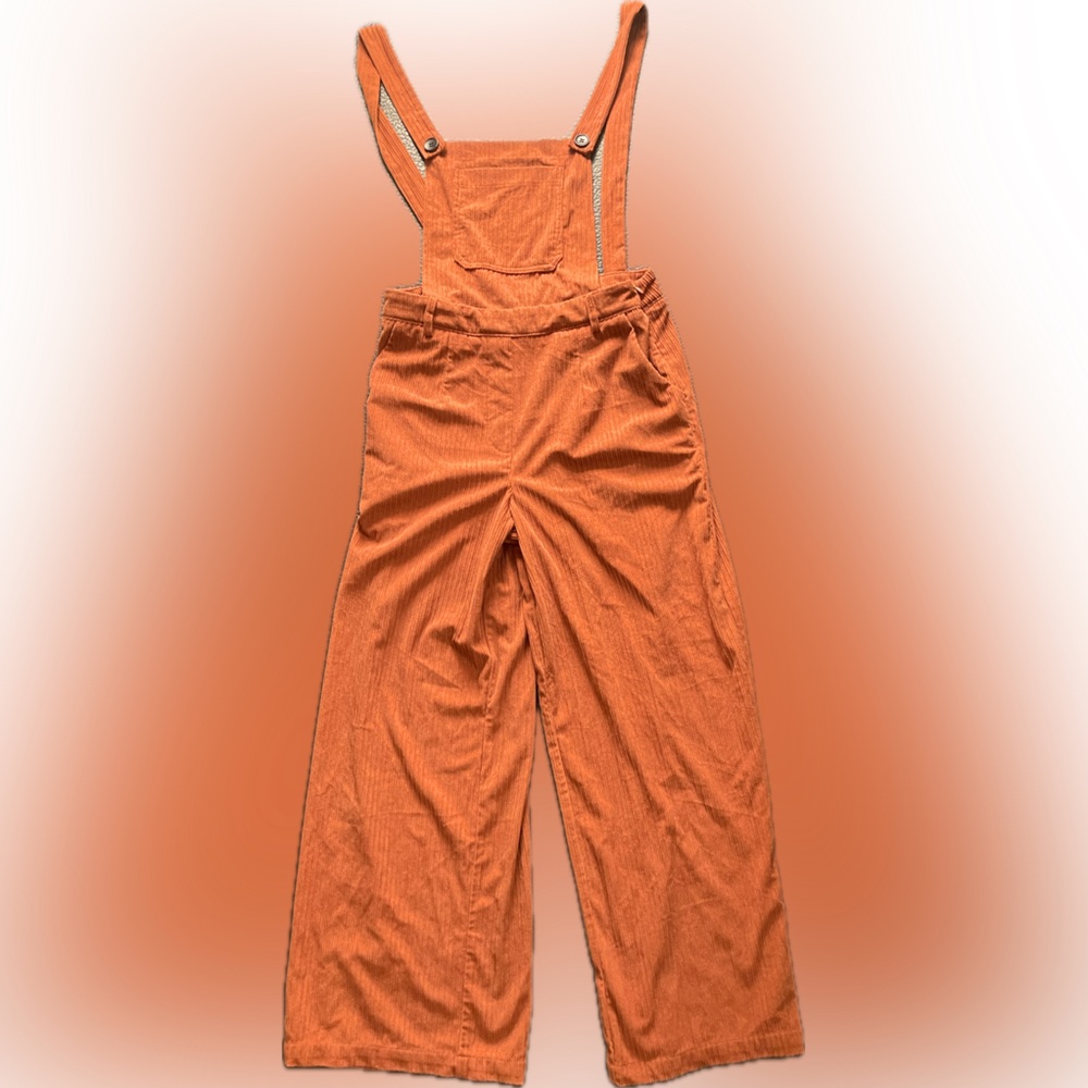 Cider Vibrant Orange Corduroy Jumpsuit